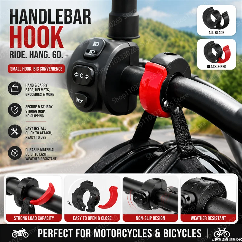 Motorcycle Gear Backpack - Gancho para manillar de motocicleta de