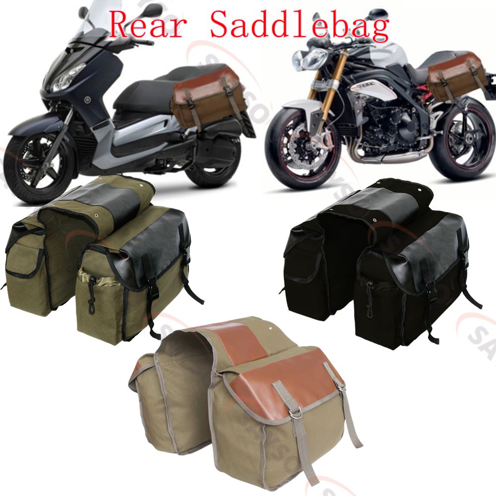 Motorcycle Gear Backpack - Alforja trasera de cuero de lona