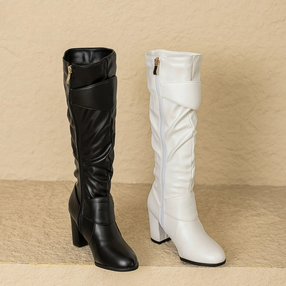 Riding Boot Short - Nuevo Invierno dulce negro blanco mujeres