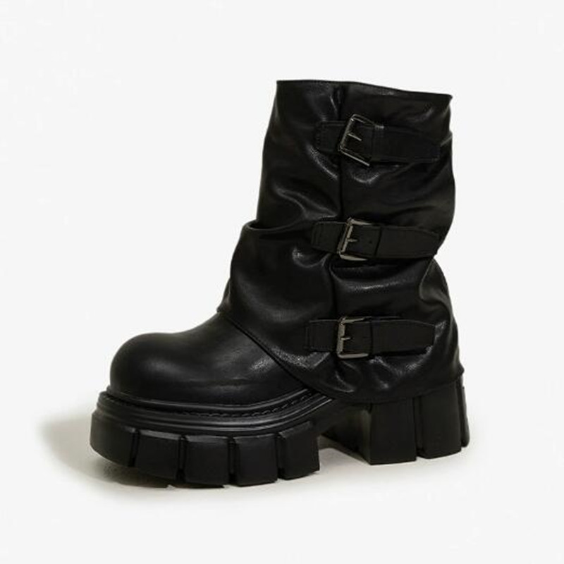 Riding Boot Short - Botines de plataforma para mujer de