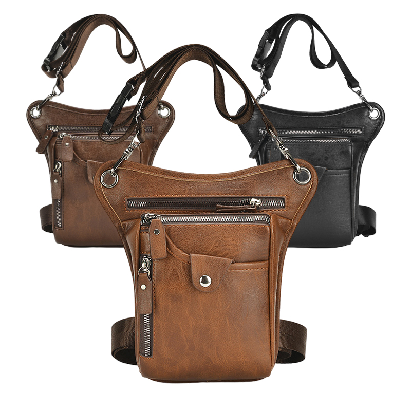 Riñonera de cuero Pu Vintage p - Motorcycle Gear Backpack reseña y precio