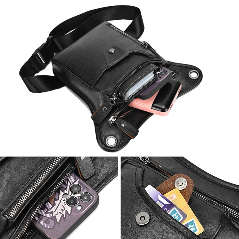 Riñonera de cuero Pu Vintage p - Motorcycle Gear Backpack reseña y precio